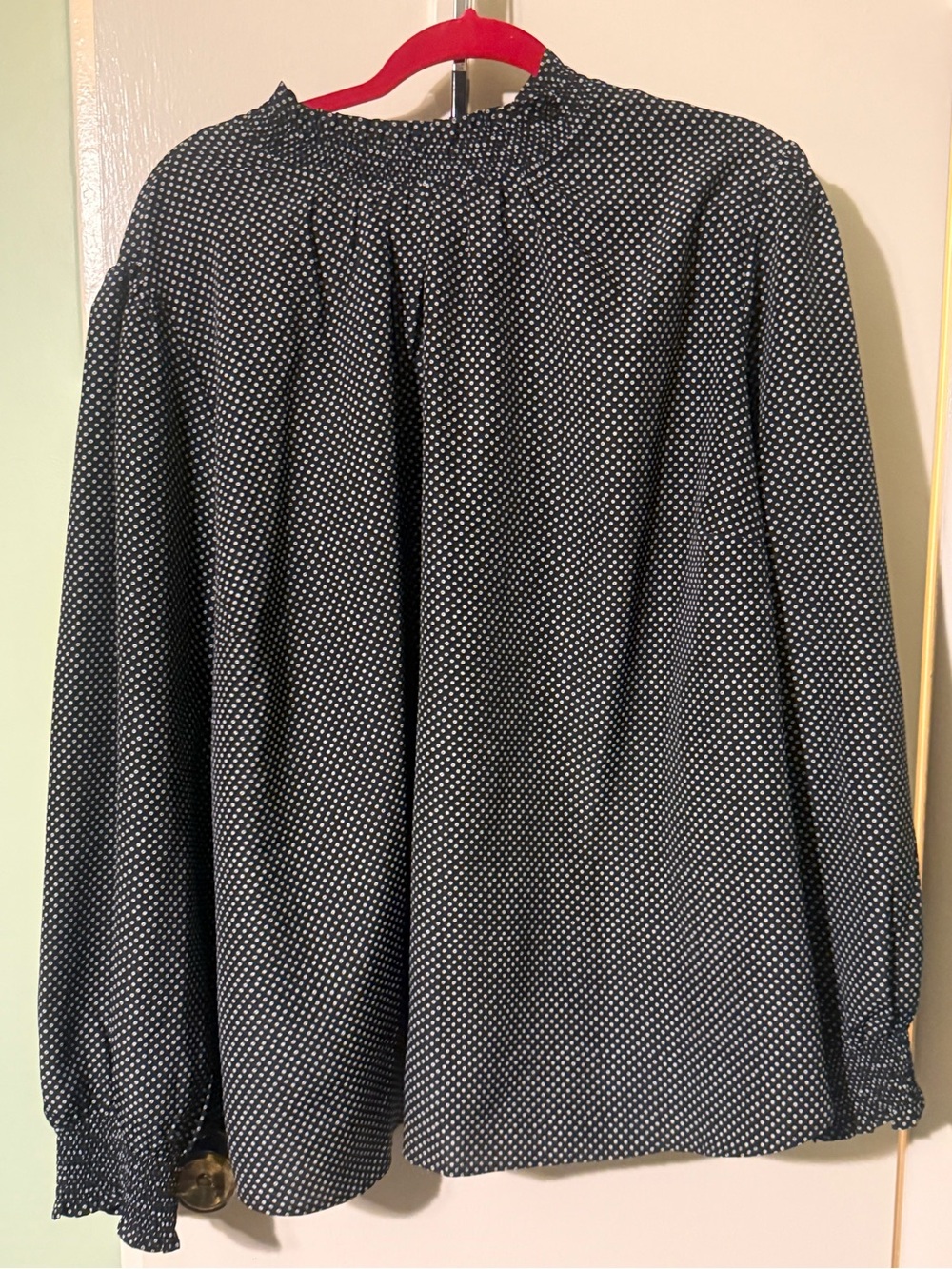 Black Polka Dot Women's Blouse - Classic Black